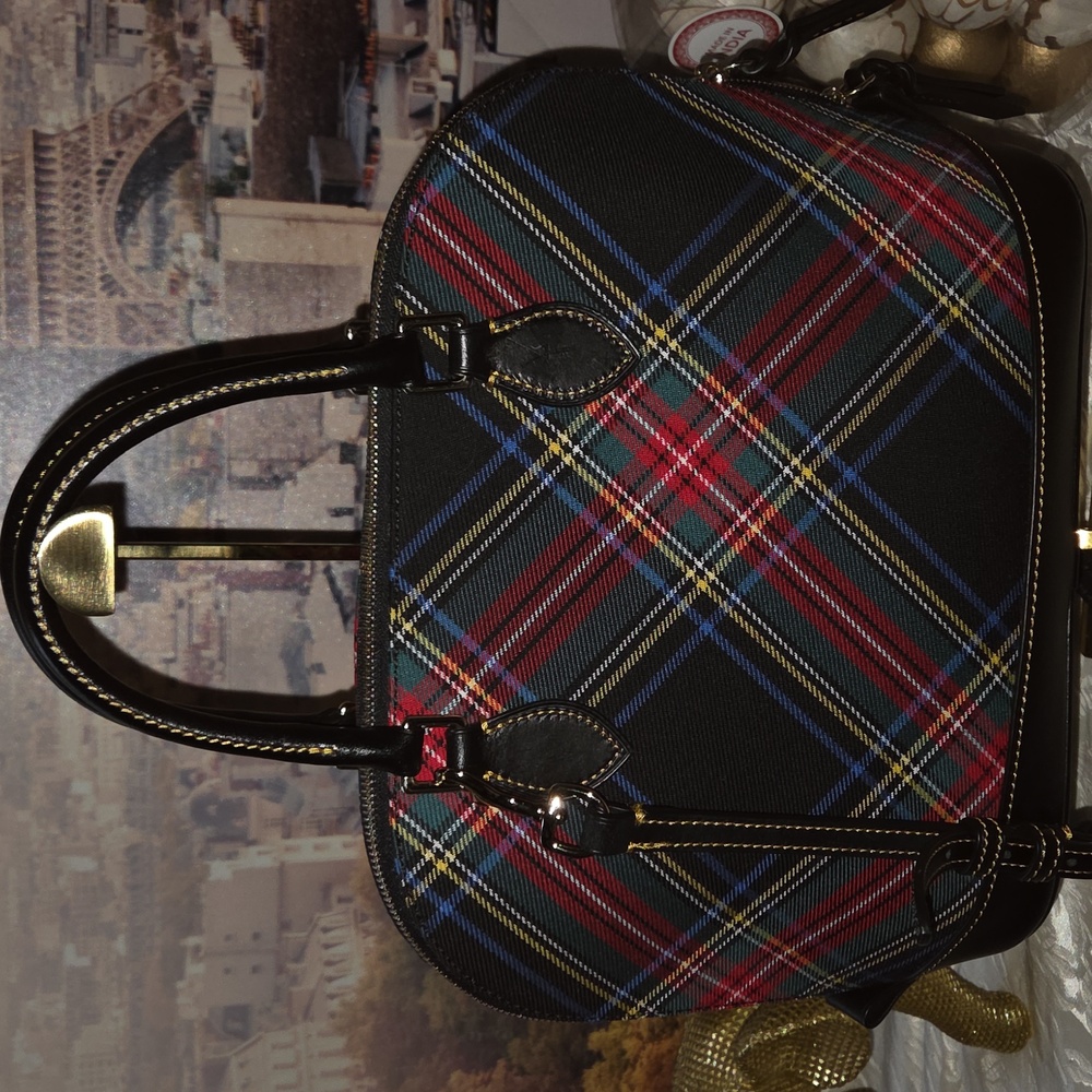 Dooney & Bourke Tartan Dome Satchel - Picture 5 of 10